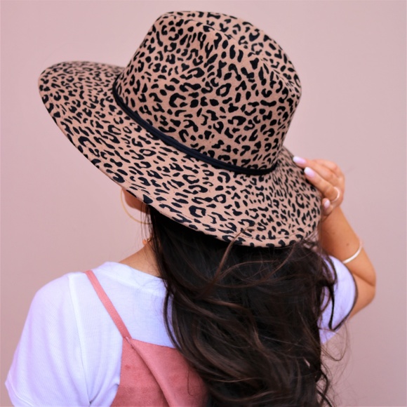 100% Wool Felt Leopard Panama Hat - Picture 3 of 8